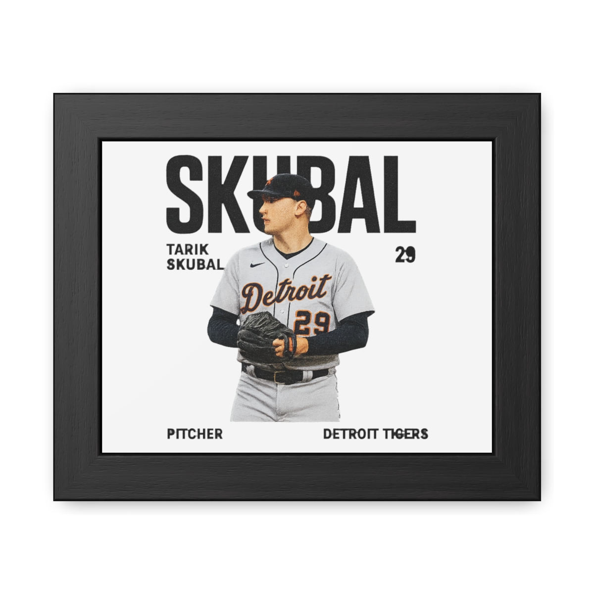 Tarik Skubal Detroit Tigers Stats Framed Poster - Official posters merchandise