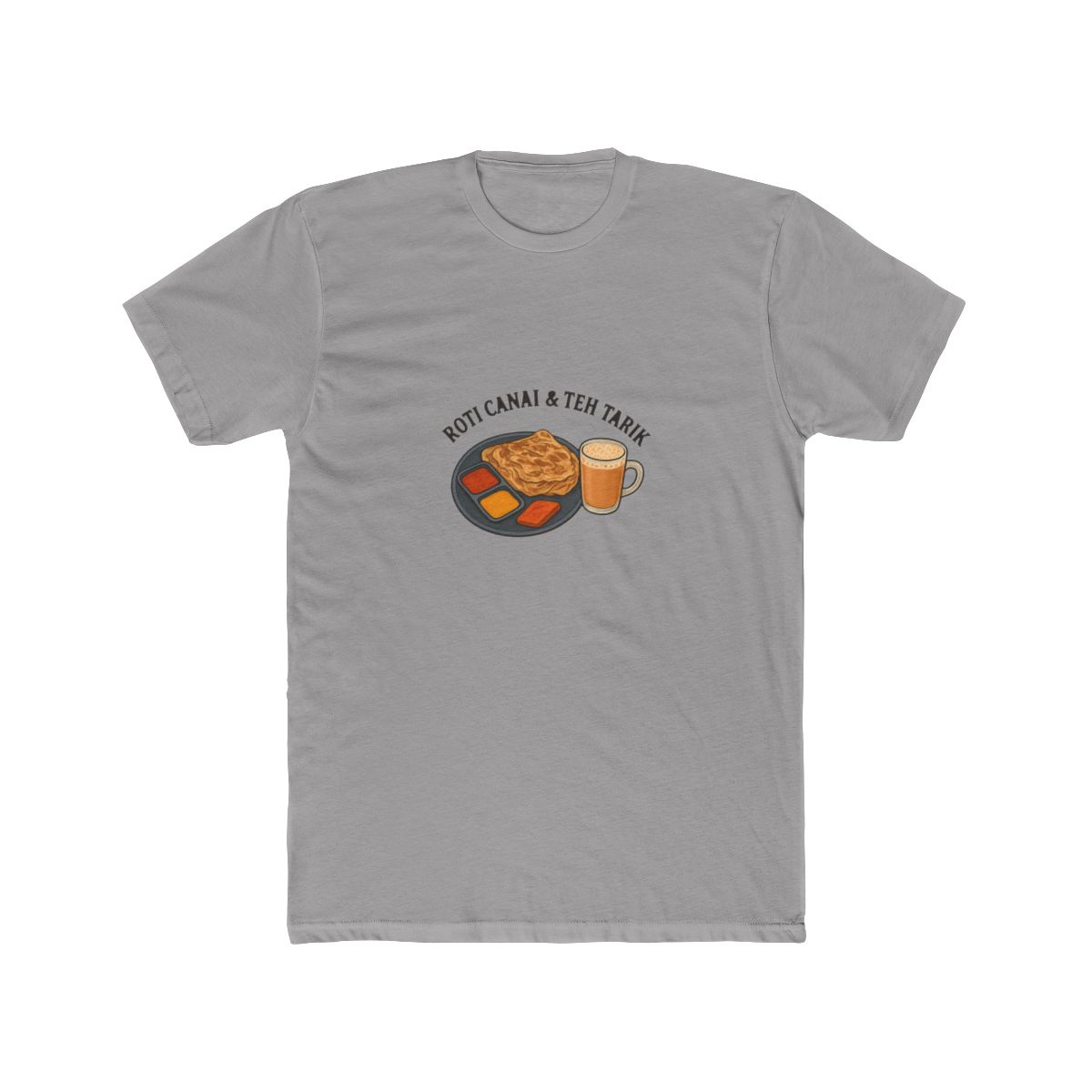 with a graphic of Roti Canai and Teh Tarik T-Shirt - Official t-shirts merchandise