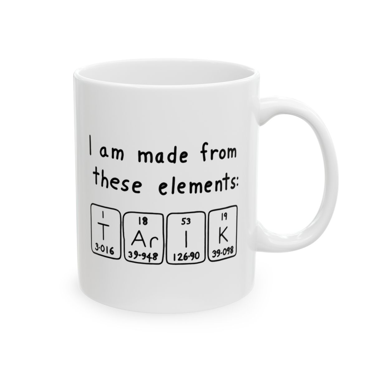 Tarik periodic table name mug - Official mugs merchandise